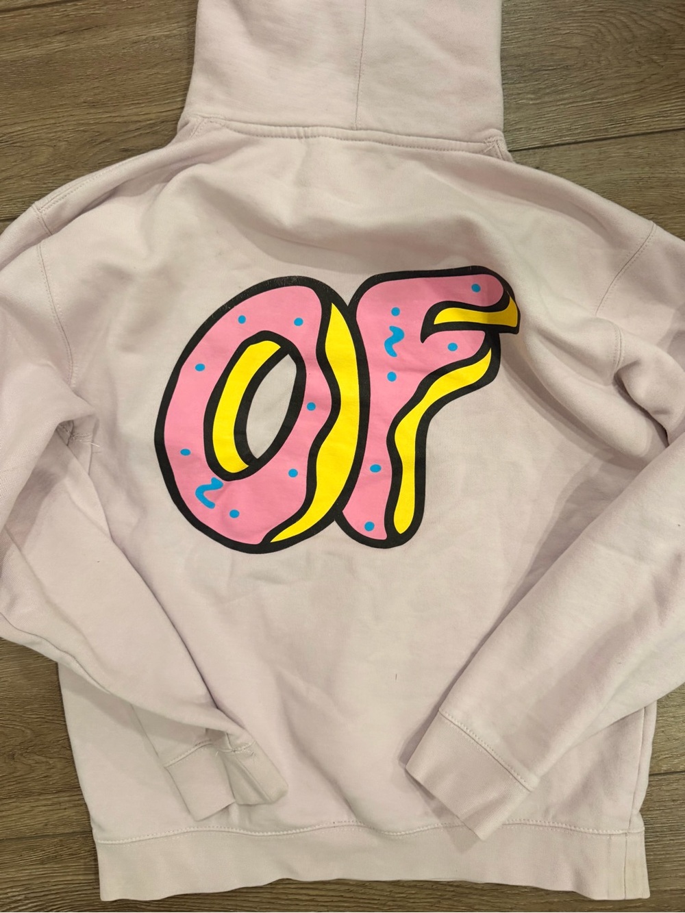 Odd Future Pink Logo Hoodie with Yellow & Blue Accents 0473